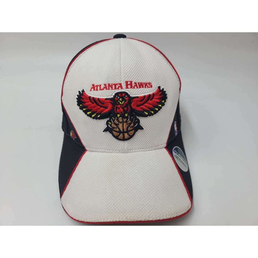 Vintage Atlanta Hawks Reebok Flex Fitted (Seems S-M) Hat Cap Men Women NBA White